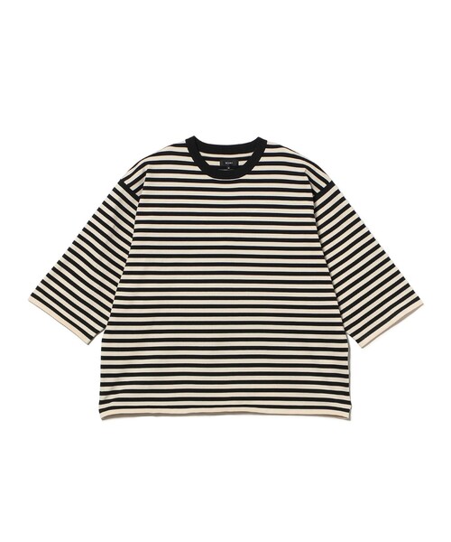 BEAMS（ビームス）の「ショート ニット Tシャツ 【ワイドショートフィット】（Tシャツ/カットソー・メンズ・ブラック/ライトブラウン・M/S/XL/L）」の13枚目の写真