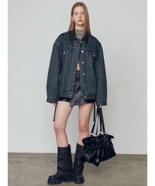 EMODA（エモダ）の「ハイネッククロップニット（ニット/セーター・レディース・グレー/ブラック/ネイビー/ブラウン/ピンク・FREE）」の19枚目の写真