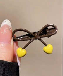 AMELY（エミリー）の「リボンハート ヘアクリップ 2個セット（バレッタ/ヘアクリップ）」