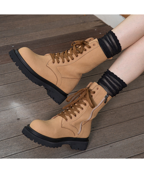 SHOEHI(シューハイ)の「キャメルシャムドレースアップウォーカーブーツ_B3515(2Colors)(ブーツ・レディース・ブラック/キャメル・24cm/24.5cm/22.5cm/23cm/23.5cm)」の2枚目の写真