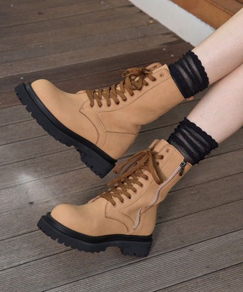 SHOEHI(シューハイ)の「キャメルシャムドレースアップウォーカーブーツ_B3515(2Colors)(ブーツ・レディース・ブラック/キャメル・24cm/24.5cm/22.5cm/23cm/23.5cm)」の5枚目の写真