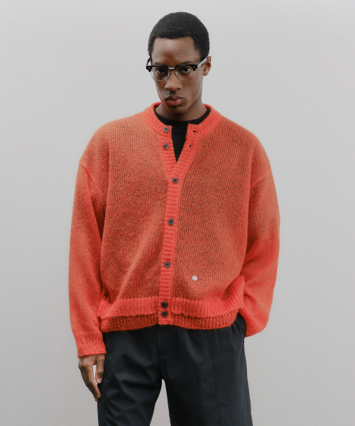 WEB DOUBLE‑RIB кардиган — оранжевый