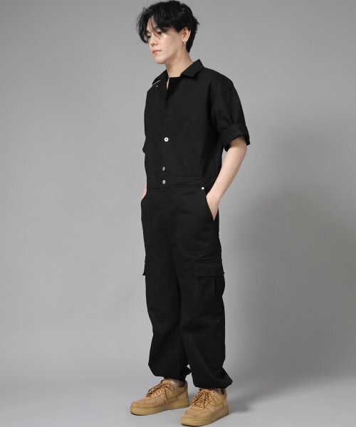 SAINTCREW(セントクルー)の「レトロラインカーゴジョガー半袖ジャンプスーツ RLCJ-515 ブラック(つなぎ/オールインワン・メンズ・その他・MEDIUM/LARGE/X-LARGE)」の8枚目の写真