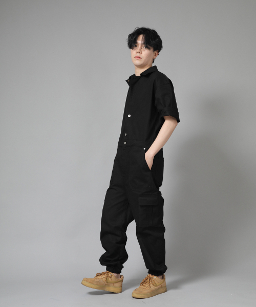 SAINTCREW(セントクルー)の「レトロラインカーゴジョガー半袖ジャンプスーツ RLCJ-515 ブラック(つなぎ/オールインワン・メンズ・その他・MEDIUM/LARGE/X-LARGE)」の5枚目の写真