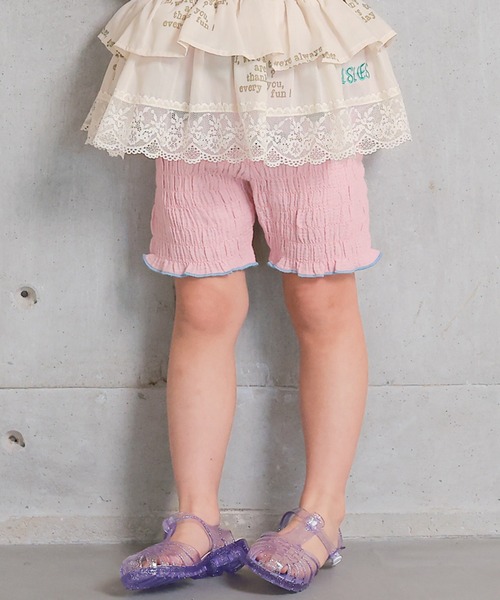 MARKEY'S(マーキーズ)の「Wガーゼシャーリングショートパンツ(その他パンツ・キッズ・ベージュ/ブラック/ピンク・150/140/130/110/100/120/90)」の1枚目の写真