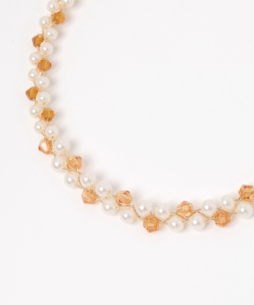 GLOBAL WORK（グローバルワーク）の「三つ編みパールネックレス/629946（ネックレス・レディース・ライトグレー/ダークブラウン/その他・FREE）」の3枚目の写真