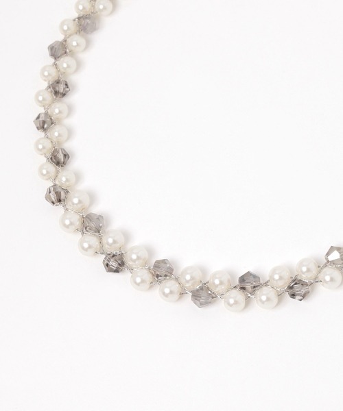 GLOBAL WORK（グローバルワーク）の「三つ編みパールネックレス/629946（ネックレス・レディース・ライトグレー/ダークブラウン/その他・FREE）」の2枚目の写真