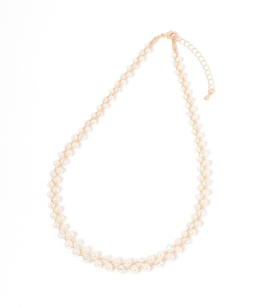 GLOBAL WORK（グローバルワーク）の「三つ編みパールネックレス/629946（ネックレス・レディース・ライトグレー/ダークブラウン/その他・FREE）」の4枚目の写真
