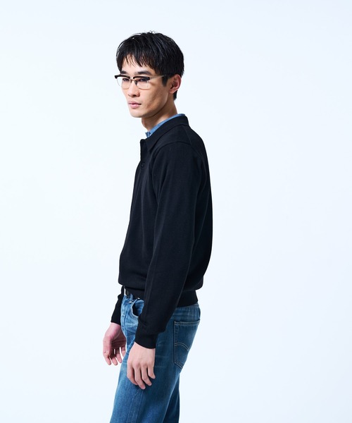 THE BOLDMAN(ザ ボールドマン)の「Daily Knit Polo Shirt / デイリーニットポロシャツ(シャツ/ブラウス・メンズ・グレイッシュベージュ/ブラック/パープル・LARGE/MEDIUM)」の6枚目の写真