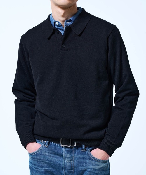 THE BOLDMAN(ザ ボールドマン)の「Daily Knit Polo Shirt / デイリーニットポロシャツ(シャツ/ブラウス・メンズ・グレイッシュベージュ/ブラック/パープル・LARGE/MEDIUM)」の13枚目の写真