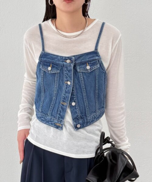 LOUNGEDRESS（ラウンジドレス）の「デニムビスチェ（タンクトップ・レディース・ブルー・FREE）」の5枚目の写真