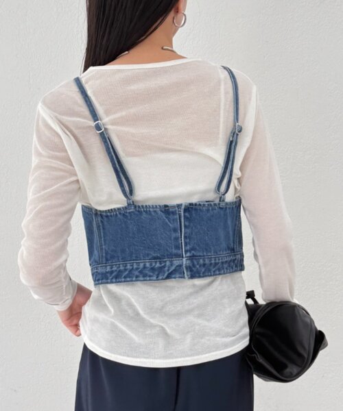 LOUNGEDRESS（ラウンジドレス）の「デニムビスチェ（タンクトップ・レディース・ブルー・FREE）」の8枚目の写真