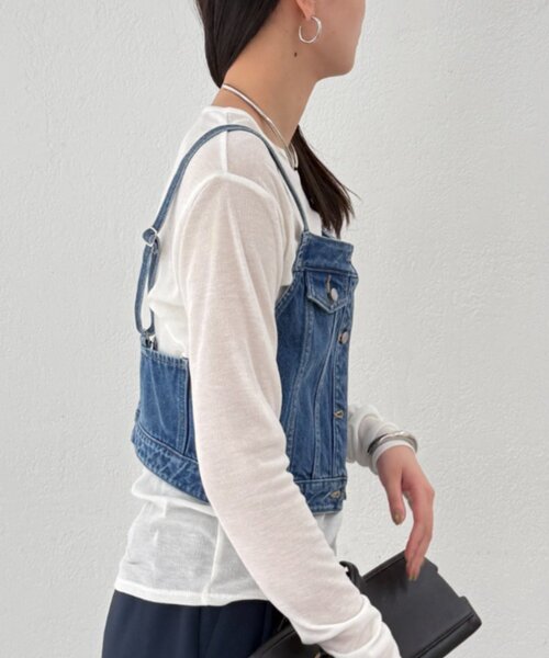 LOUNGEDRESS（ラウンジドレス）の「デニムビスチェ（タンクトップ・レディース・ブルー・FREE）」の9枚目の写真