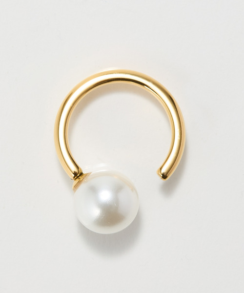 Phoebe（フィービィー）の「【金属アレルギー対応】パールオープンリング/ステンレス/大ぶり/存在感◎/主役級（リング・レディース・ホワイト・FREE）」の5枚目の写真