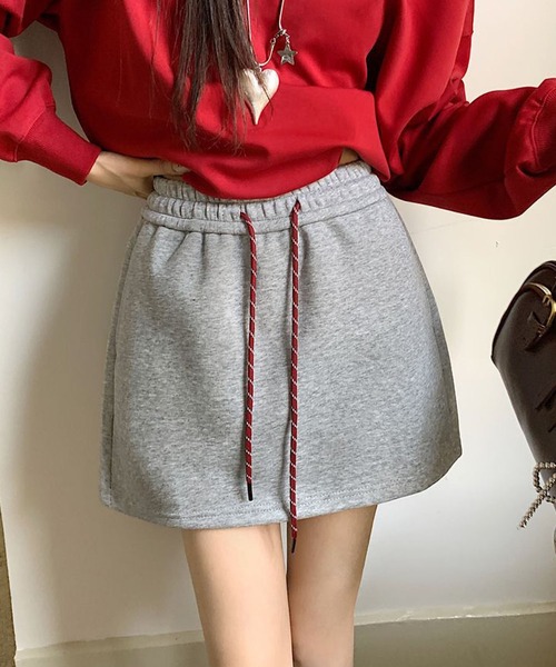 meJane（ミージェーン）の「配色ドロストコード スウェットミニスカート（スカート・レディース・霜降りグレー/ブラック・L/M）」の15枚目の写真