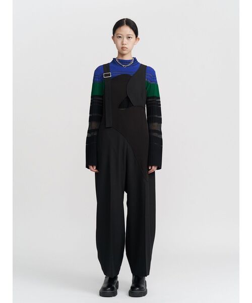 UN3D.（アンスリード）の「COLOR BLOCK PLEATS KNIT / カラーブロックプリーツニット（ニット/セーター・レディース・ブラック/ブルー/ターコイズブルー・36/38）」の6枚目の写真