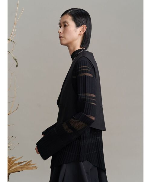 UN3D.（アンスリード）の「COLOR BLOCK PLEATS KNIT / カラーブロックプリーツニット（ニット/セーター・レディース・ブラック/ブルー/ターコイズブルー・36/38）」の13枚目の写真