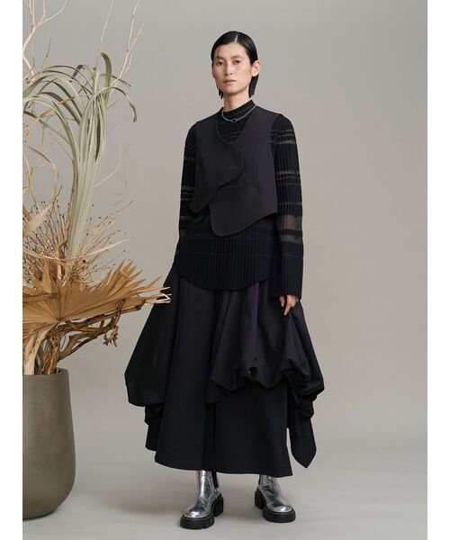 セール】COLOR BLOCK PLEATS KNIT / カラーブロックプリーツニット