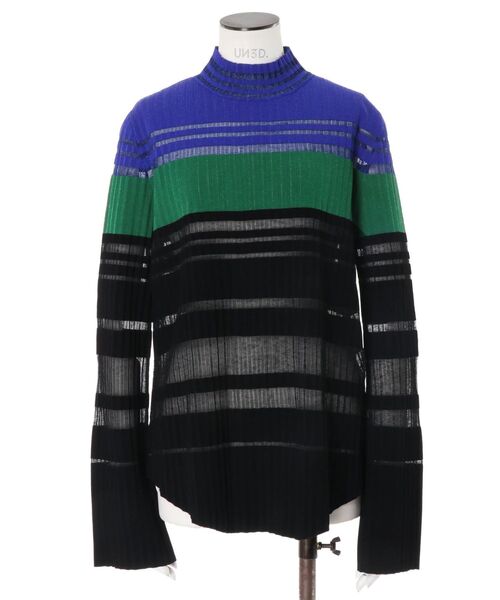 UN3D.（アンスリード）の「COLOR BLOCK PLEATS KNIT / カラーブロックプリーツニット（ニット/セーター・レディース・ブラック/ブルー/ターコイズブルー・36/38）」の19枚目の写真