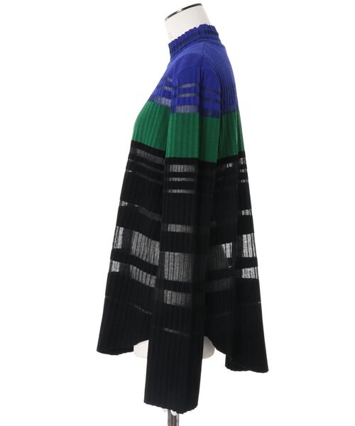 セール】COLOR BLOCK PLEATS KNIT / カラーブロックプリーツニット