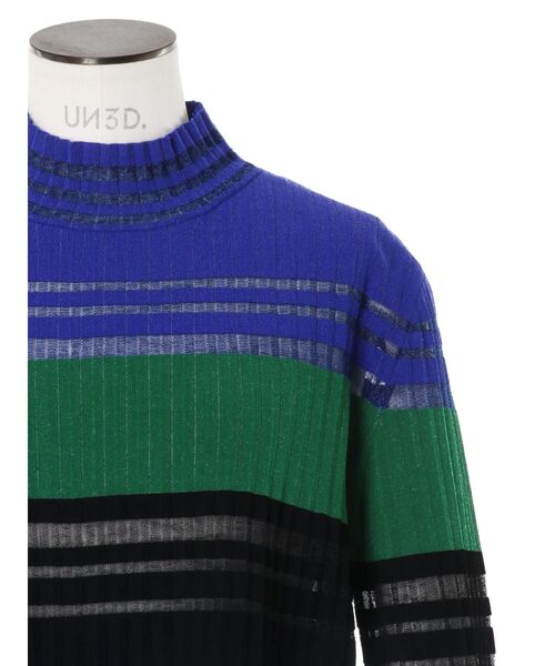 UN3D.(アンスリード)の「COLOR BLOCK PLEATS KNIT / カラーブロックプリーツニット(ニット/セーター・レディース・ブラック/ブルー/ターコイズブルー・36/38)」の15枚目の写真