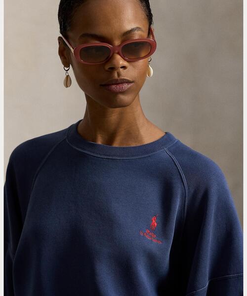 POLO RALPH LAUREN（ポロ ラルフ ローレン）の「ロゴ オンブレ フリース クルーネック（スウェット・レディース・ネイビー系1・XS/S/M/L）」の5枚目の写真