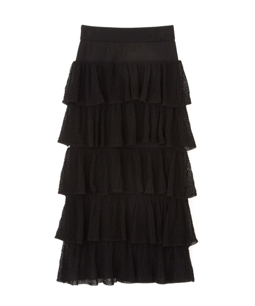 N.（N. Natural Beauty Basic）（エヌエヌナチュラルビューティーベーシック）の「【PS/低身長サイズ】ティアードニットスカート（スカート・レディース・オフホワイト/ブラック・MEDIUM/P/S）」の17枚目の写真