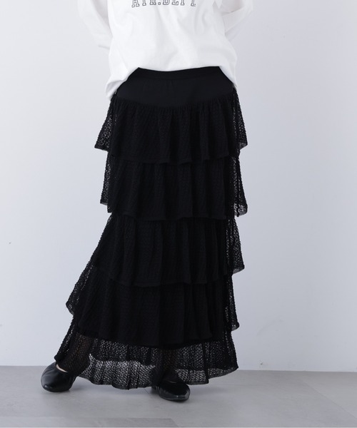 N.（N. Natural Beauty Basic）（エヌエヌナチュラルビューティーベーシック）の「【PS/低身長サイズ】ティアードニットスカート（スカート・レディース・オフホワイト/ブラック・MEDIUM/P/S）」の15枚目の写真