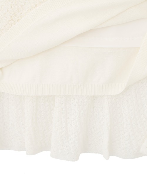 N.（N. Natural Beauty Basic）（エヌエヌナチュラルビューティーベーシック）の「【PS/低身長サイズ】ティアードニットスカート（スカート・レディース・オフホワイト/ブラック・MEDIUM/P/S）」の8枚目の写真