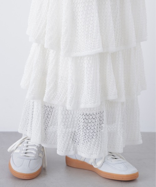 N.（N. Natural Beauty Basic）（エヌエヌナチュラルビューティーベーシック）の「【PS/低身長サイズ】ティアードニットスカート（スカート・レディース・オフホワイト/ブラック・MEDIUM/P/S）」の5枚目の写真