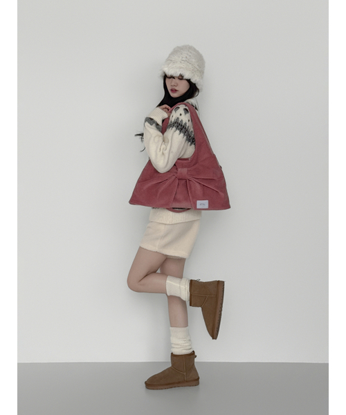 ATIL STUDIO（アチルスタジオ）の「コーデュロイデュイリボンホボショルダー＆クロスバッグ_[ダスティピンク]（ショルダーバッグ・レディース・その他・FREE）」の10枚目の写真