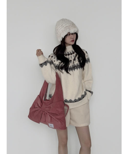 ATIL STUDIO（アチルスタジオ）の「コーデュロイデュイリボンホボショルダー＆クロスバッグ_[ダスティピンク]（ショルダーバッグ・レディース・その他・FREE）」の6枚目の写真