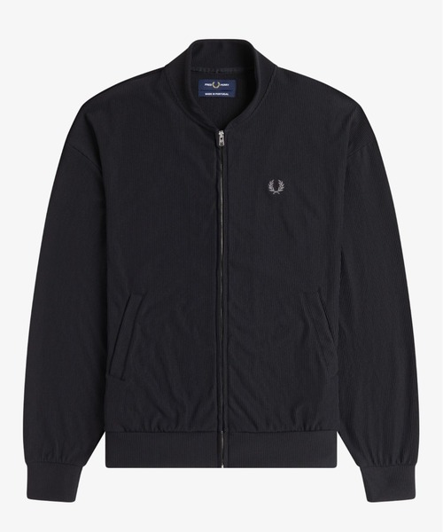 FRED PERRY(フレッドペリー)の「Rib Tricot Bomber Jacket/リブトリコットボンバージャケット(ブルゾン・レディース・ブラック・10)」の6枚目の写真