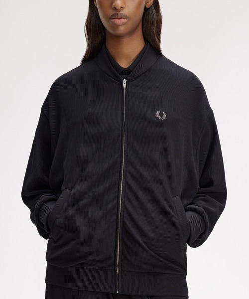 FRED PERRY(フレッドペリー)の「Rib Tricot Bomber Jacket/リブトリコットボンバージャケット(ブルゾン・レディース・ブラック・10)」の8枚目の写真