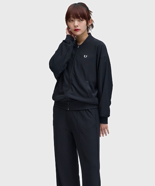 FRED PERRY(フレッドペリー)の「Rib Tricot Bomber Jacket/リブトリコットボンバージャケット(ブルゾン・レディース・ブラック・10)」の13枚目の写真