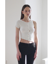 ASYMMETRIC SLEEVE KNIT CARDIGAN (IVORY)