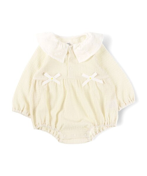 BRANSHES（ブランシェス）の「【お花シリーズ】襟付きカバーオール（その他ベビー用品・キッズ・イエロー/アイボリー・70/80）」の3枚目の写真