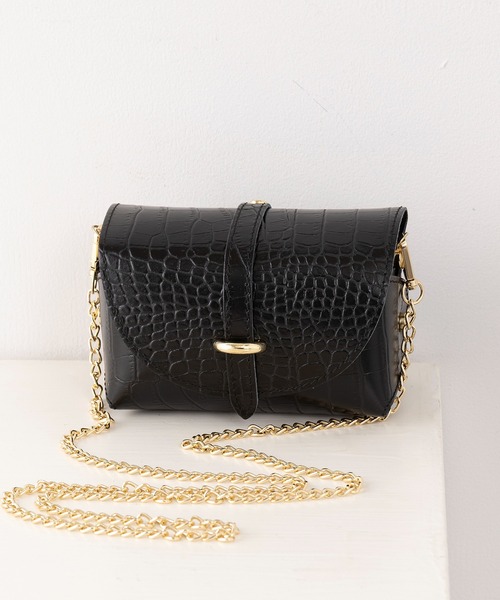 AULENTTI（オウレンティ）の「【AULENTTI】クロコ型押しレザーショルダーバッグ LB-85674-CO（ショルダーバッグ・レディース・グレイッシュベージュ/ブラック/キャメル/ベージュ・FREE）」の14枚目の写真