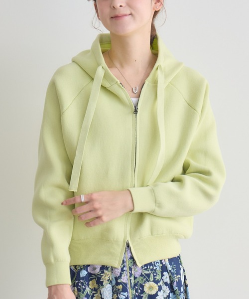 KATHARINE ROSS(キャサリンロス)の「【KATHARINE ROSS】ZIP接結ニットパーカ(ニット/セーター・レディース・ライトグレー/ライトブルー/イエロー・FREE)」の1枚目の写真