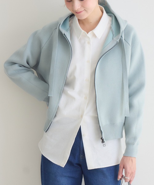KATHARINE ROSS(キャサリンロス)の「【KATHARINE ROSS】ZIP接結ニットパーカ(ニット/セーター・レディース・ライトグレー/ライトブルー/イエロー・FREE)」の3枚目の写真