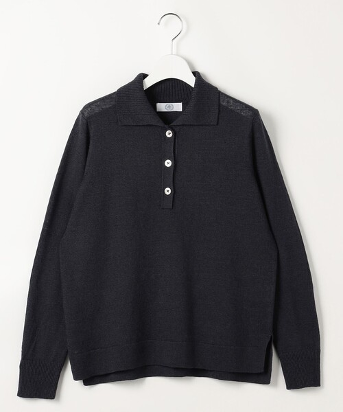 J.PRESS Ladies(J.プレス レディス)の「リネンコットンコード ポロ ニット(ニット/セーター・レディース・スカイブルー系/ベージュ系/ネイビー系・SMALL)」の10枚目の写真