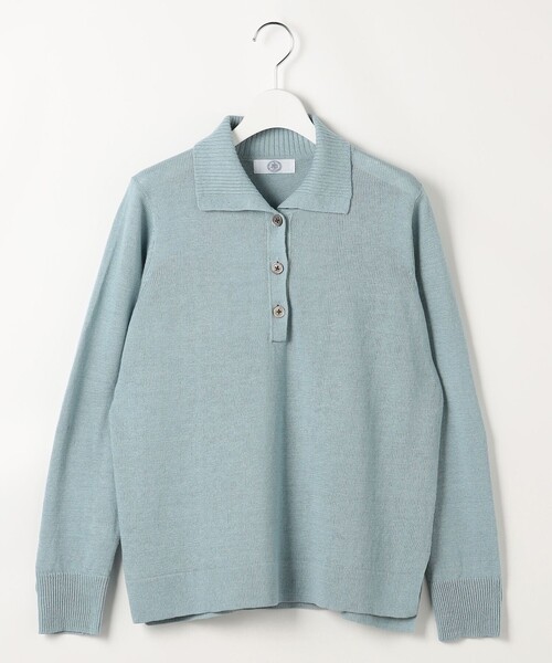 J.PRESS Ladies(J.プレス レディス)の「リネンコットンコード ポロ ニット(ニット/セーター・レディース・スカイブルー系/ベージュ系/ネイビー系・SMALL)」の11枚目の写真