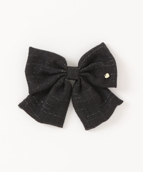 INGNI（イング）の「ツイードリボンバレッタ（その他ヘアアクセサリー・レディース・ブラック/アイボリー・ONE SIZE）」の2枚目の写真