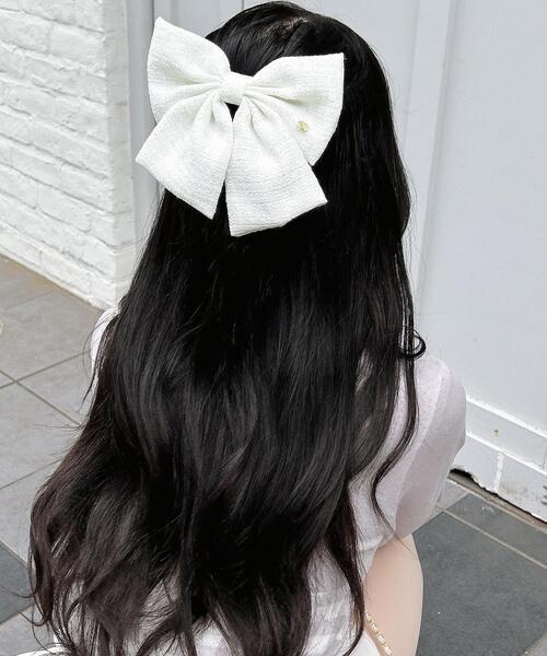 INGNI(イング)の「ツイードリボンバレッタ(その他ヘアアクセサリー・レディース・ブラック/アイボリー・ONE SIZE)」の9枚目の写真