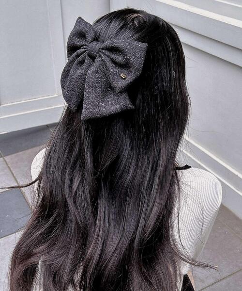 INGNI(イング)の「ツイードリボンバレッタ(その他ヘアアクセサリー・レディース・ブラック/アイボリー・ONE SIZE)」の8枚目の写真