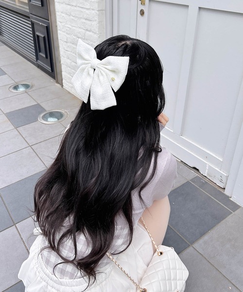 INGNI(イング)の「ツイードリボンバレッタ(その他ヘアアクセサリー・レディース・ブラック/アイボリー・ONE SIZE)」の3枚目の写真