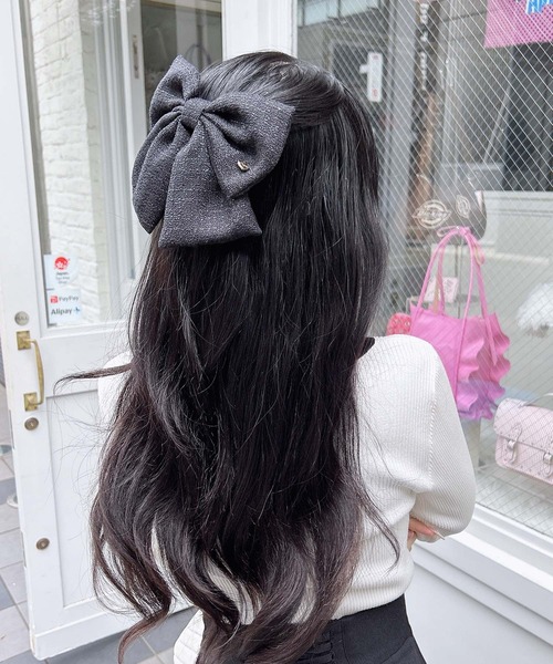 INGNI(イング)の「ツイードリボンバレッタ(その他ヘアアクセサリー・レディース・ブラック/アイボリー・ONE SIZE)」の5枚目の写真
