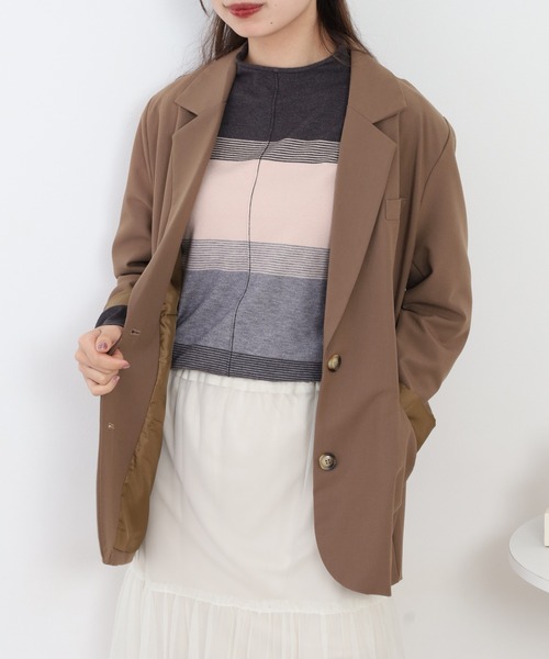 BRODIAEA(ブローディア)の「BRODIAEA ボトルネック マルチカラーボーダーニット(ニット/セーター・レディース・ベージュ/ピンク/チャコールグレー/モカ・40)」の9枚目の写真