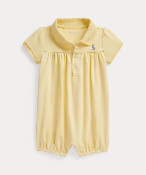 POLO RALPH LAUREN CHILDRENSWEAR(ポロ ラルフ ローレン チルドレンズウェア)の「インターロック バブル ポロ ショートオール(その他ベビーウェア・キッズ・イエロー・12M/6M/9M)」の1枚目の写真