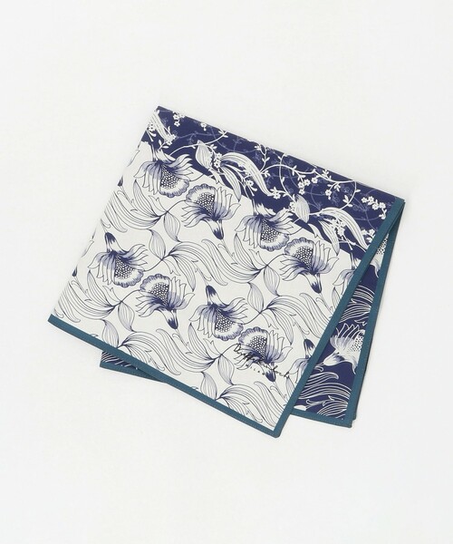 UNITED ARROWS（ユナイテッドアローズ）の「＜Dieffe Kinloch＞Bicolor como flower ハンカチ（バンダナ/スカーフ・メンズ・ネイビー/ダークブラウン・FREE）」の2枚目の写真